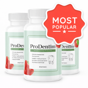 ProDentim supplement bottles with starburst graphic